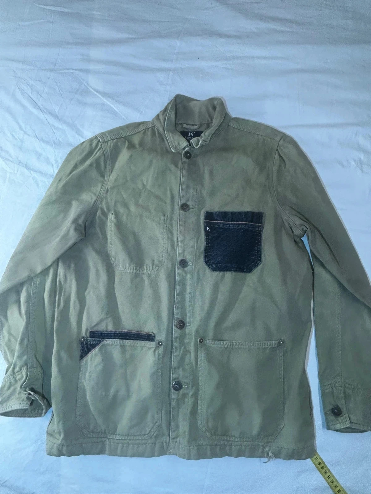 Veste chemise en jean kaporal beige vintage
